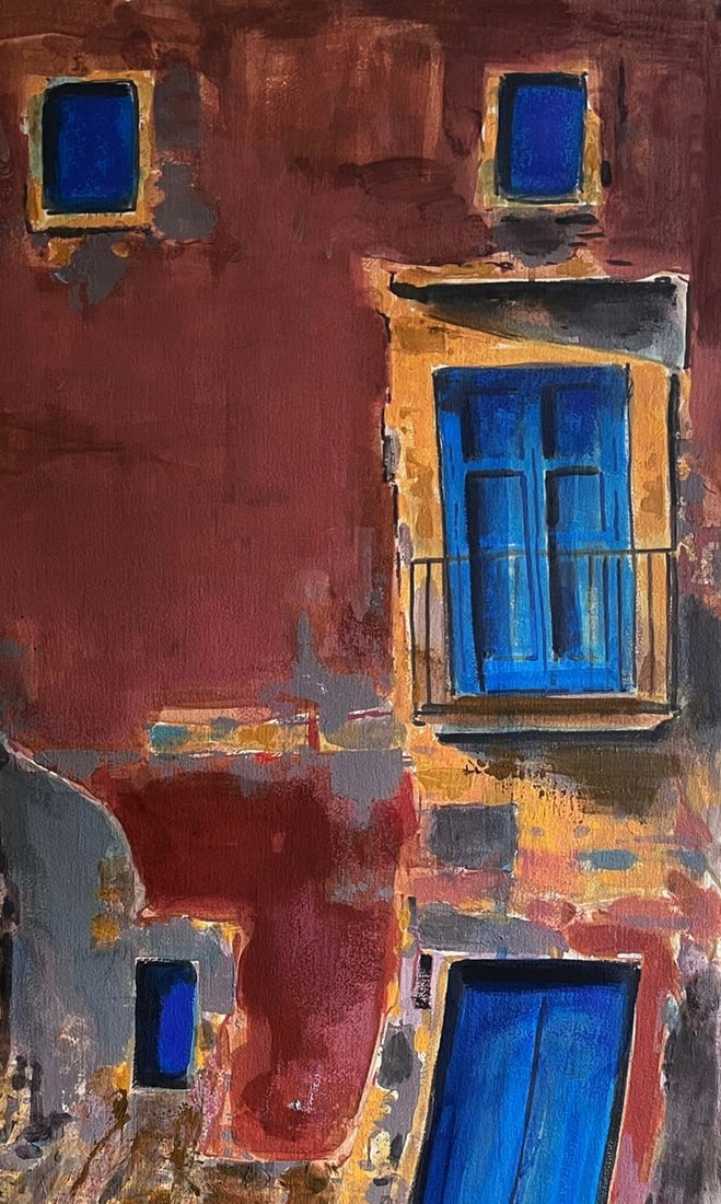 Acrylic painting Before the Fight Juan Angel Gonzalez de la Calle - 3