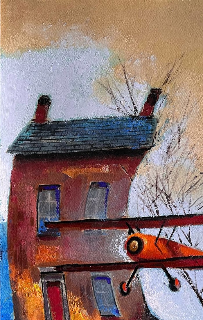 Acrylic painting Red Flight Juan Angel Gonzalez de la Calle - 2