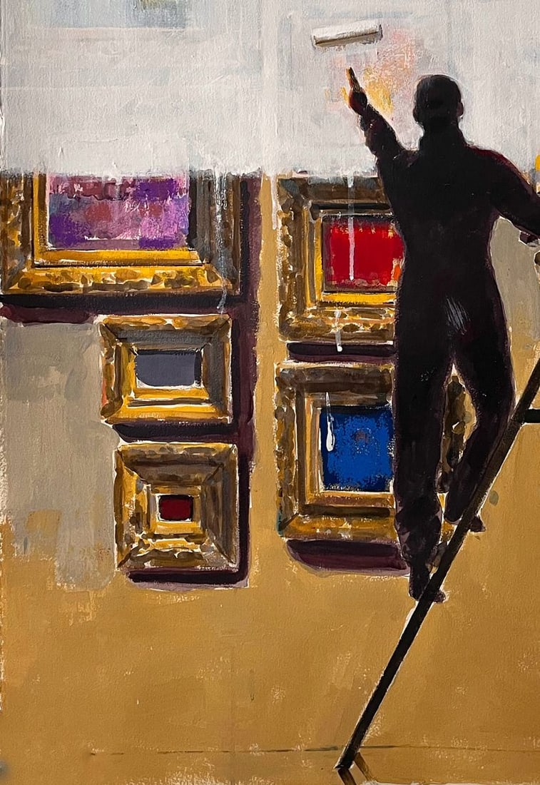 Acrylic painting Dissolve into the museum Juan Angel Gonzalez de la Calle - 4