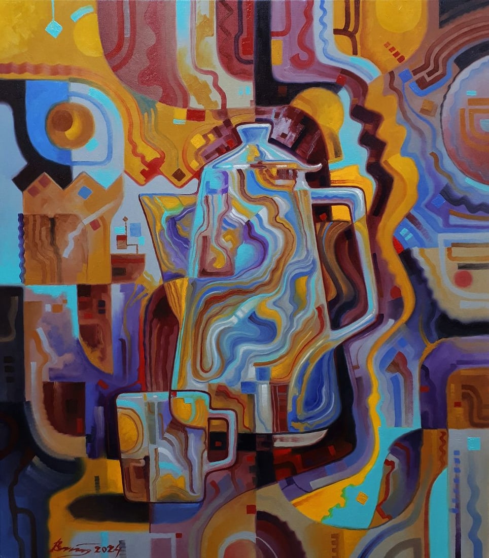 Oil painting Coffee time Sergey Voichenko: Title: Oil painting Coffee time Sergey Voichenko Description: No.Voich 115*** ABOUT THIS PAINTING **** TITLE: "Coffee time"* ARTISTS: Sergey Voichenko* SIZE: 80x70 cm/'31.49x27.55 inches' * MEDIUM: