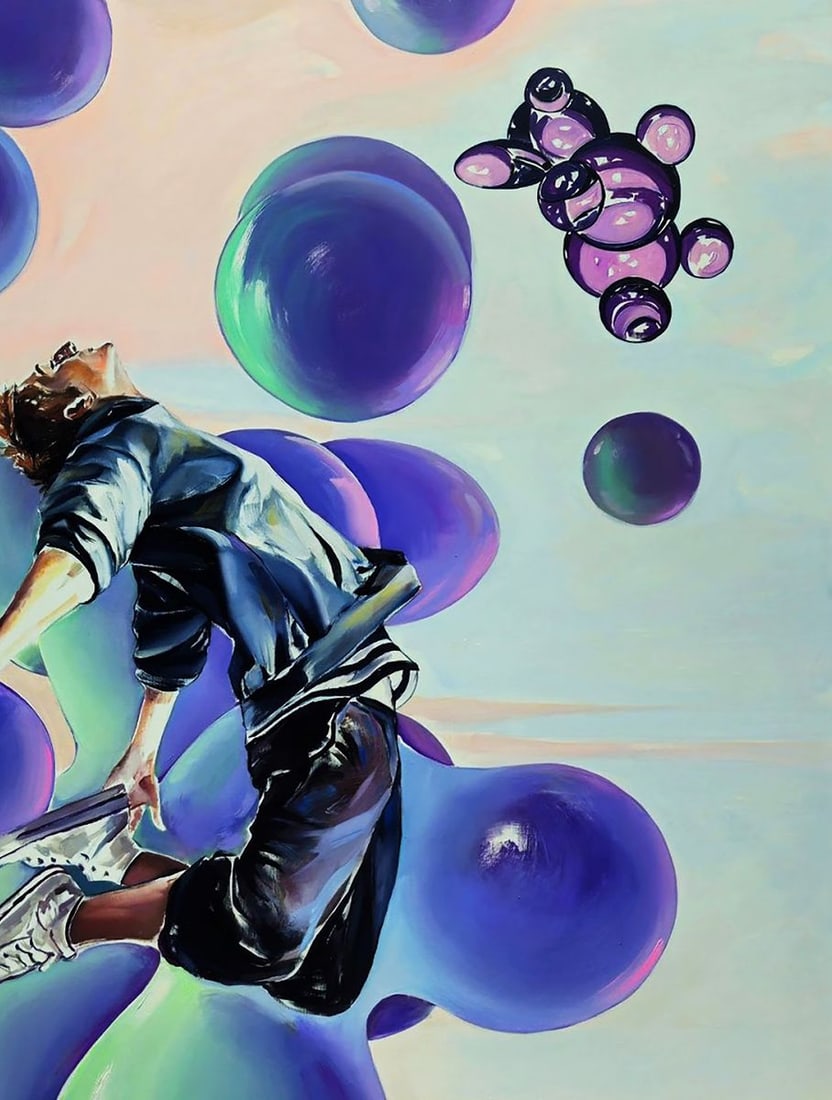 Oil painting Tiktok man jumping Igor Konovalov - 5