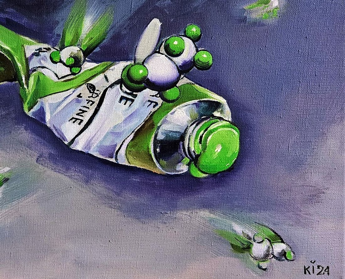 Oil painting The green idea is ending Igor Konovalov - 7