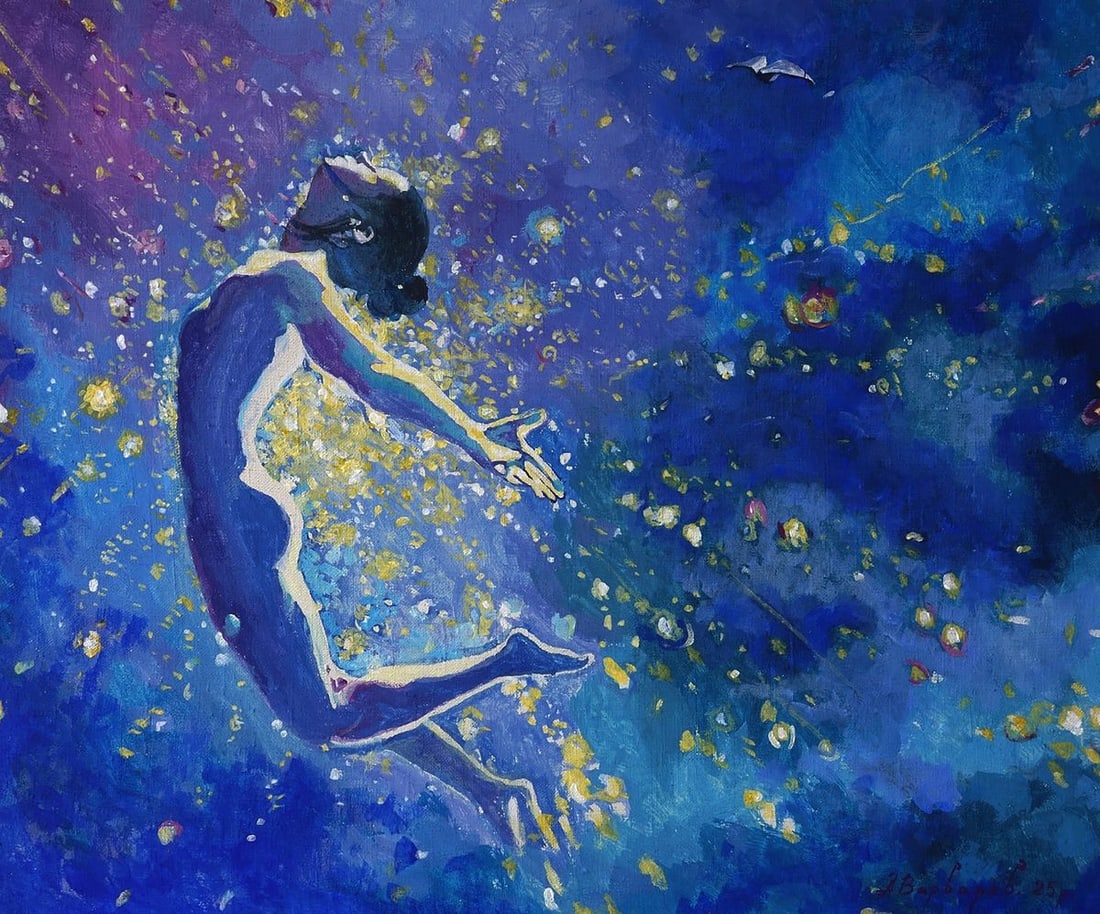 Acrylic painting Flight to the dream Anatoly Varvarov: Title: Acrylic painting Flight to the dream Anatoly Varvarov Description: No.Varv 236The acrylic painting on canvas titled "Flight to the Dream" captures a breathtaking moment of transcendence, where