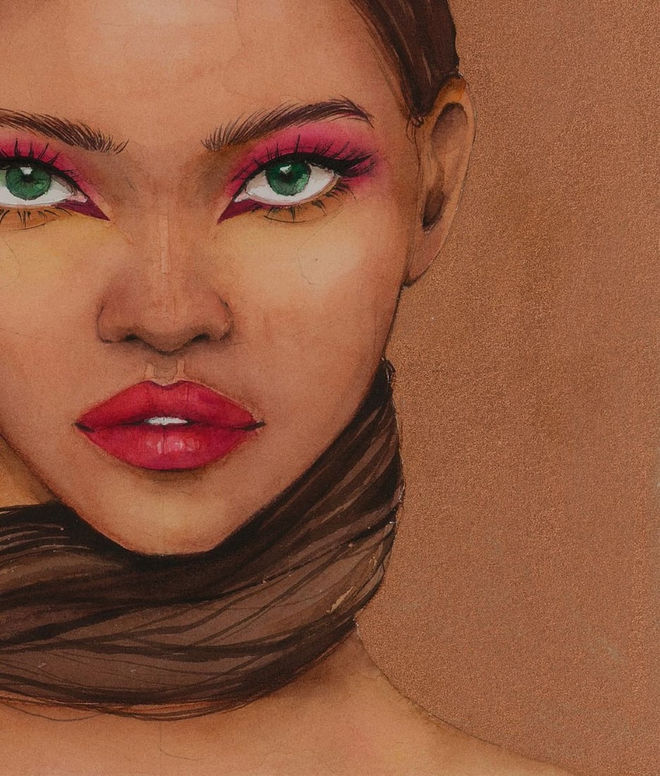 Watercolor painting Lady in gold Victoria Kagalovska - 7