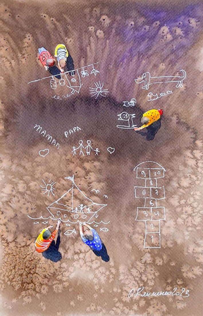 Watercolor painting Carefree Elena Klimenko: Title: Watercolor painting Carefree Elena Klimenko Description: No.Klim 2*** ABOUT THIS PAINTING **** TITLE: "Carefree"* ARTISTS: Elena Klimenko* SIZE: 35x25 cm/'13.77x9.84 inches' * MEDIUM: