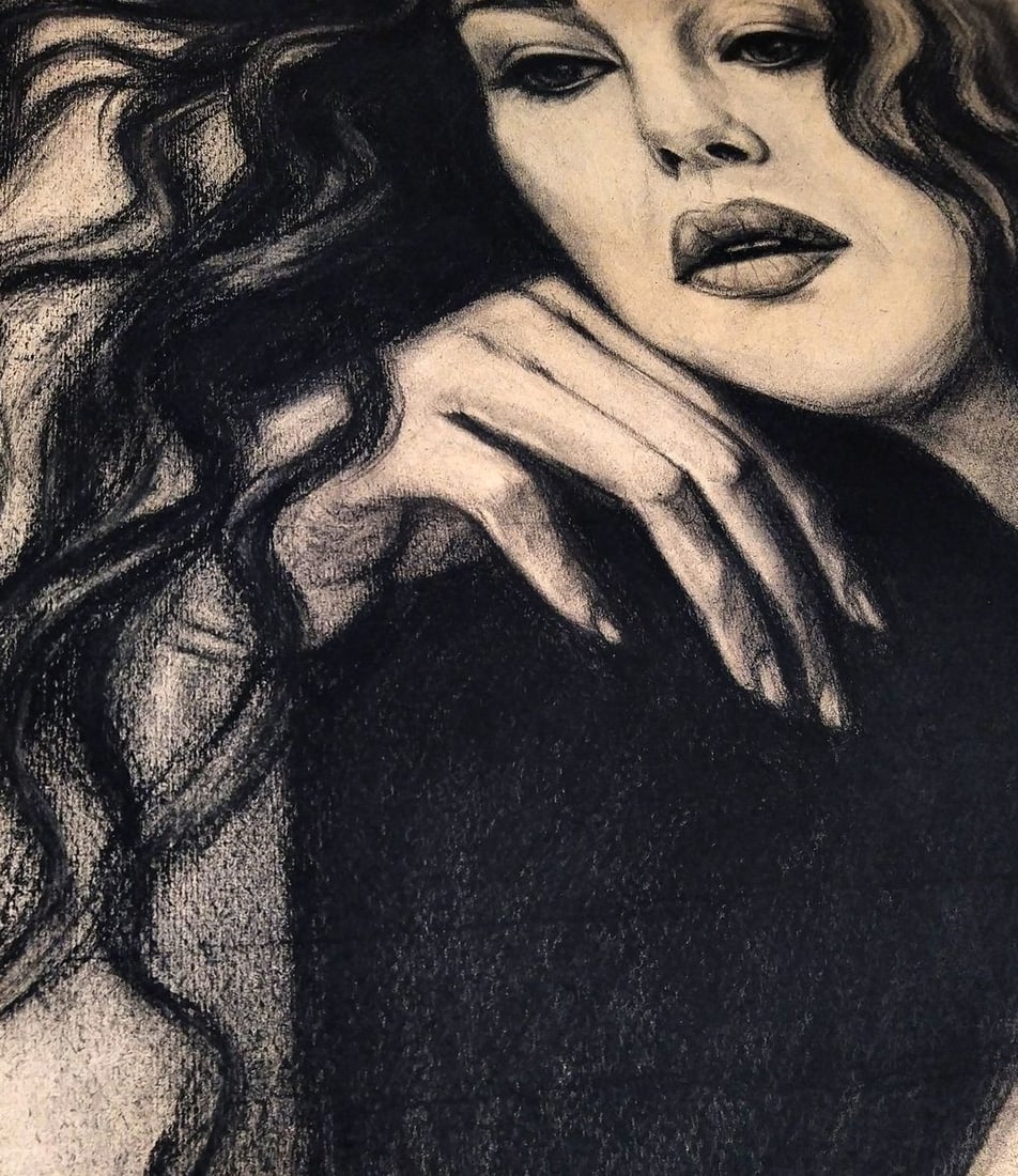 Coal painting Femininity Yulia Lihina - 5