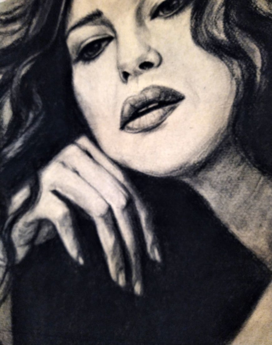 Coal painting Femininity Yulia Lihina - 8