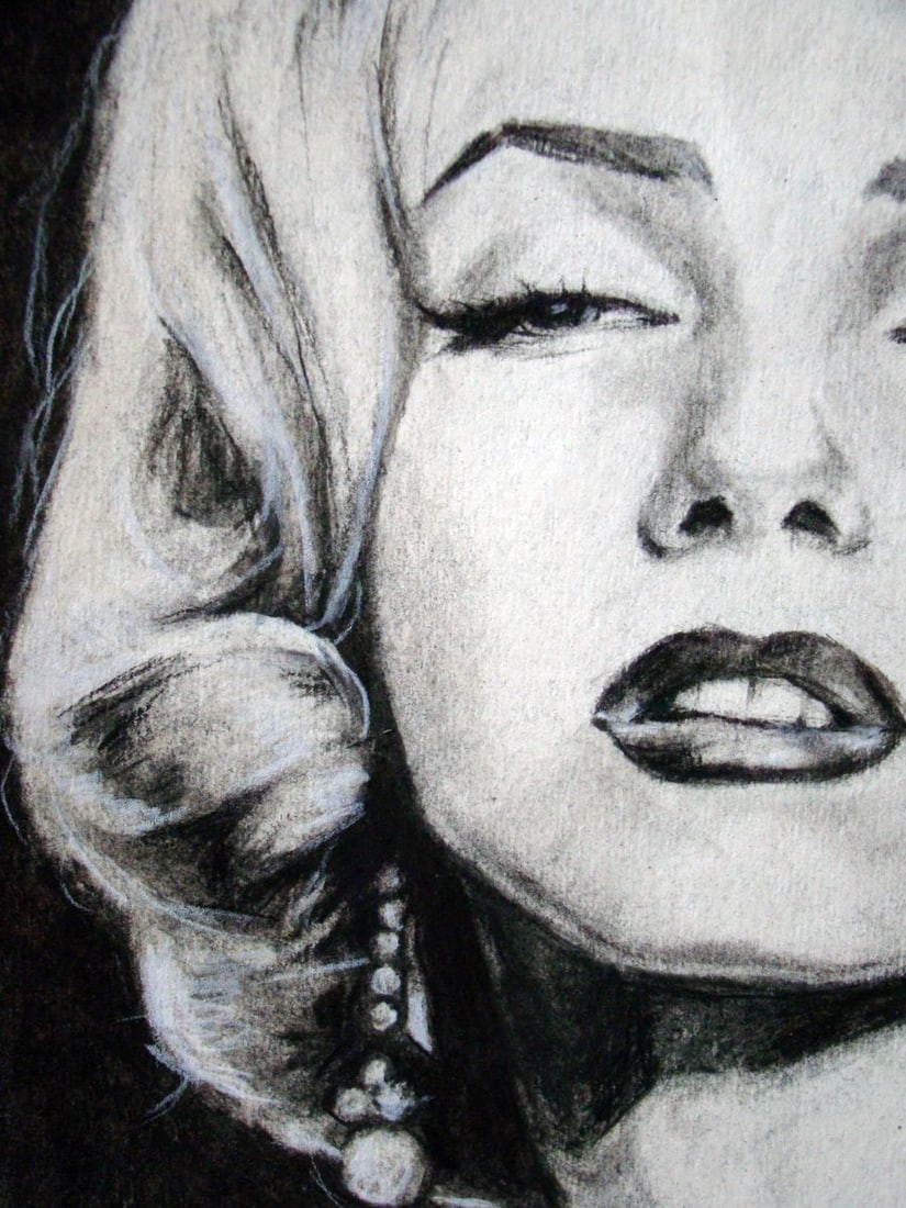 Coal painting Mystery Monroe Yulia Lihina - 7