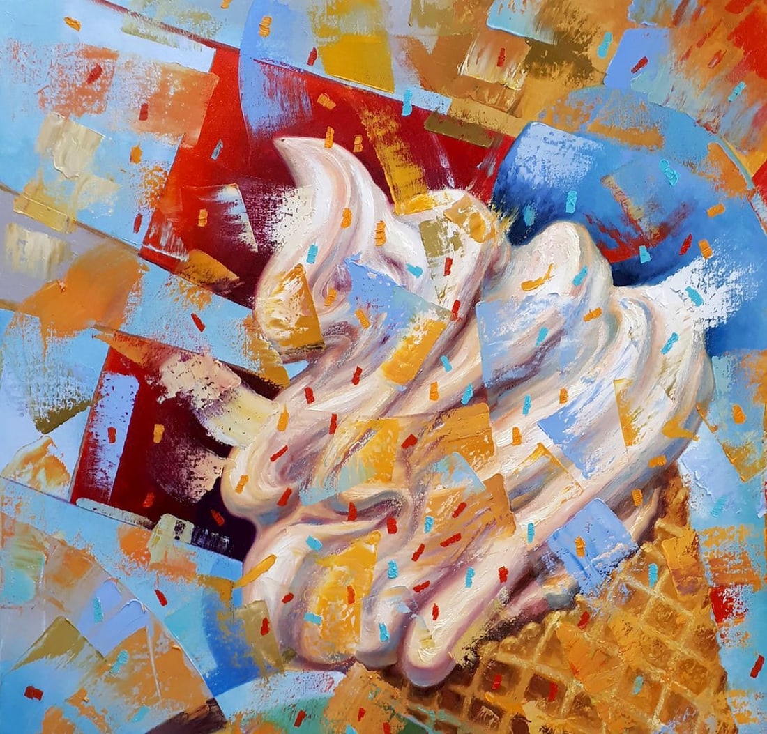 Oil painting Splash ice cream Sergey Voichenko - 4