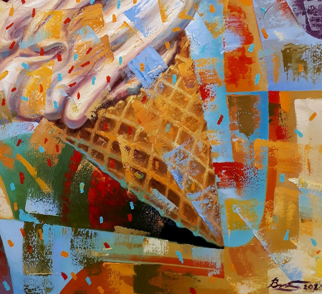 Oil painting Splash ice cream Sergey Voichenko - 7