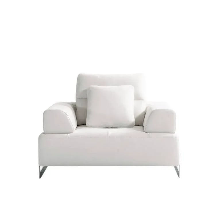Pasargad Home Ravenna White Accent Chair With Sliding Backrest & Armrest - 2