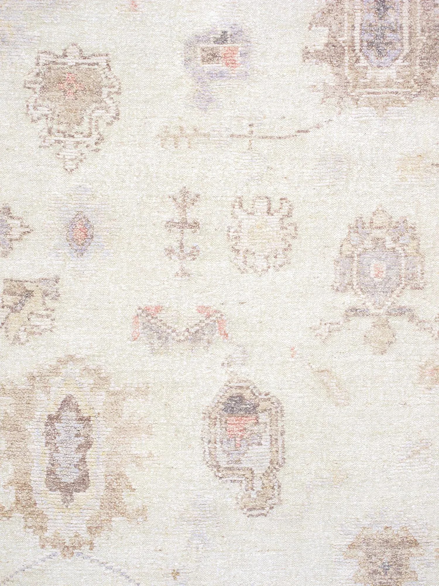 Pasargad Home Oushak Hand-Knotted Wool Beige Area Rug- 9' 3'' X 12' 0'' - 2