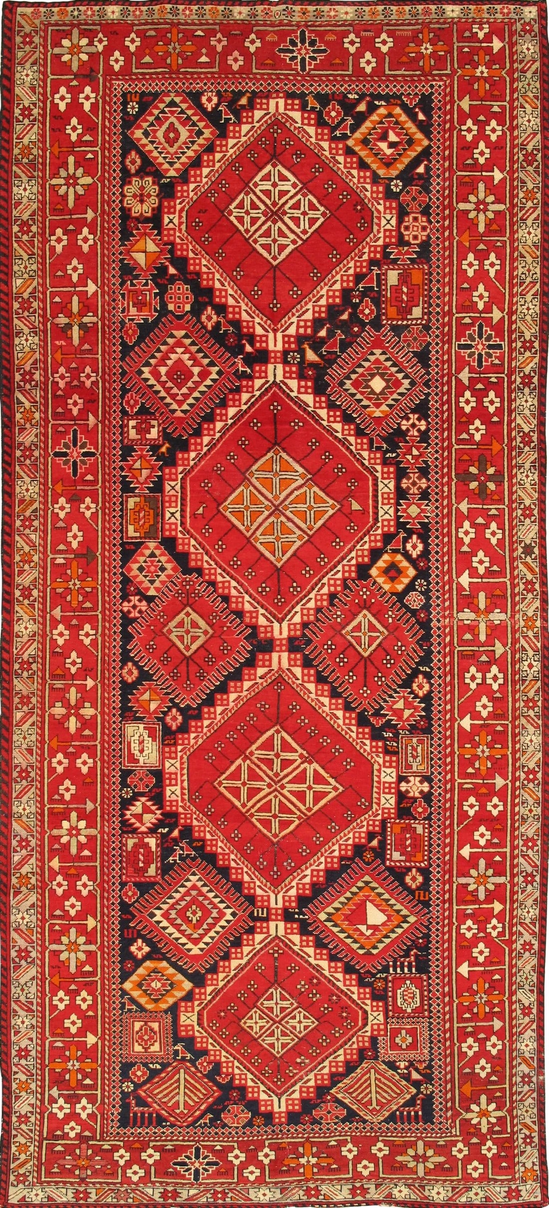 S. Antique Karabakh Navy/Red Runner, 5' 1" X 10' 5": Meet Pasargad's Karabakh Collection. This rug's handmade, hand-knotted construction adds durability to this rug, ensuring it will last for many years. Each rug is handmade with 100% premium lamb's