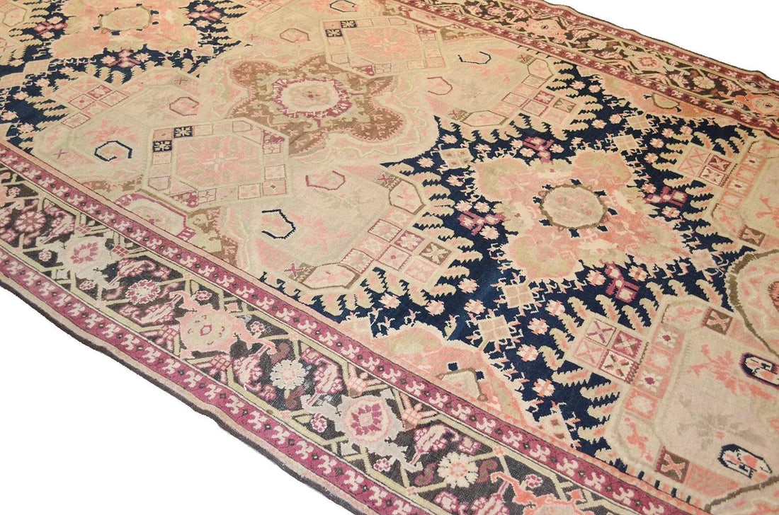 Antique Karabakh Navy/Brown Rug, 6' 3" X 18' 3" - 3