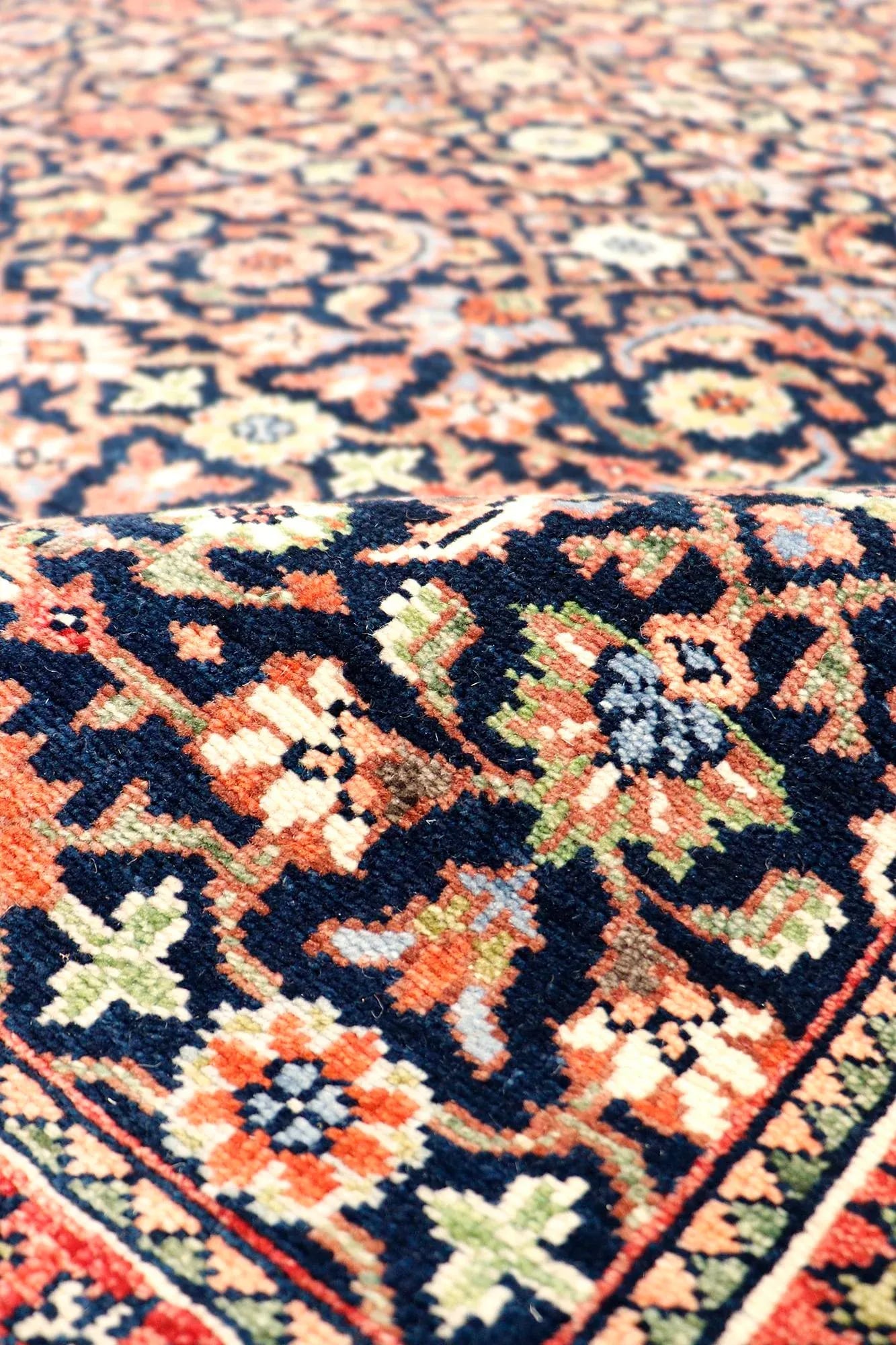 Pasargad Home Herati Wool Area Rug- 8' 10" X 12' 0", Navy - 4