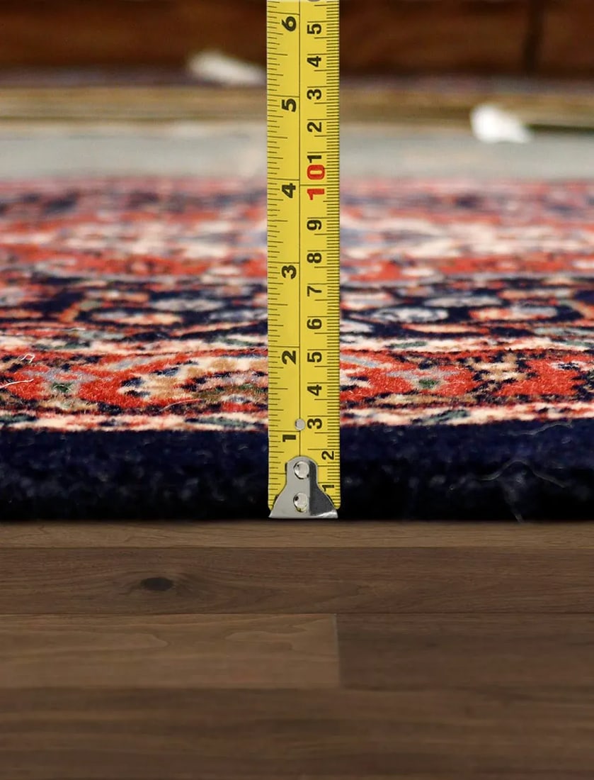 Pasargad Home Tabriz Wool Runner in Navy & Rose - 2' 6" X 12' - 4