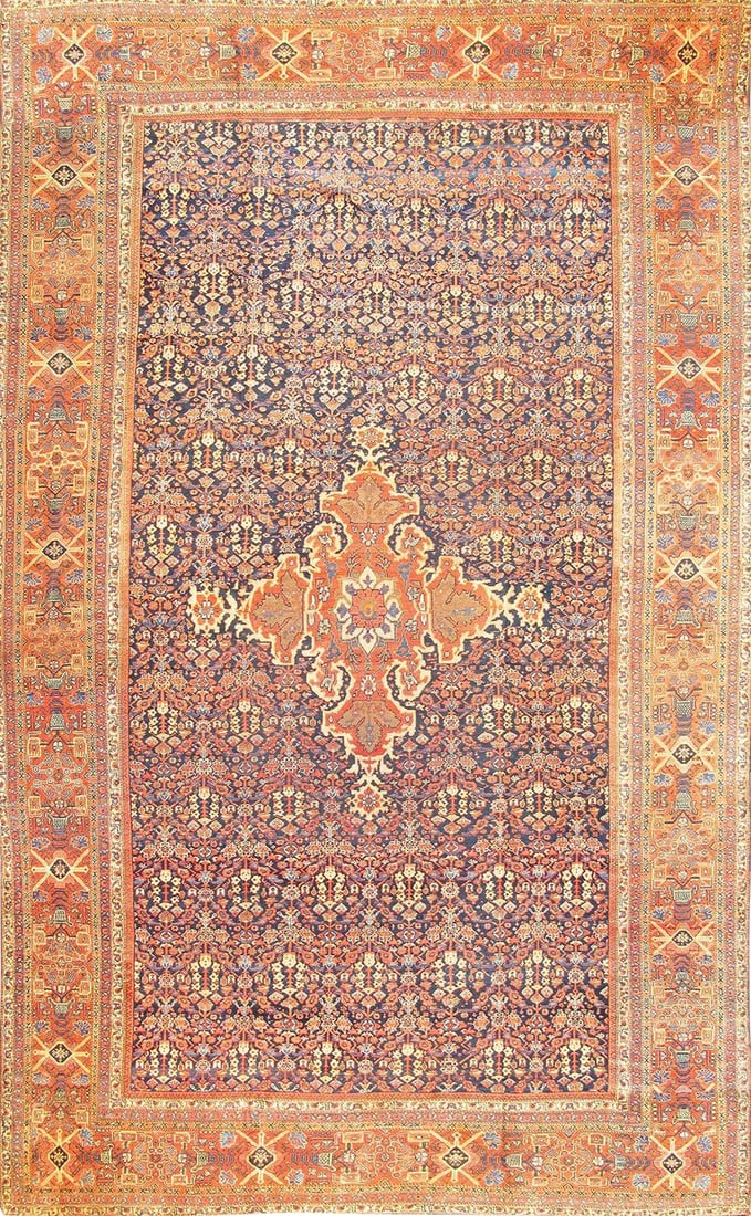 Antique Sultanabad Area Rug- 12' 5" X 20' 2": Meet Pasargad's Antique Sultanabad Collection. This rug's handmade, hand-knotted construction adds durability to this rug, ensuring it will last for many years. Each rug is handmade with 100% premium
