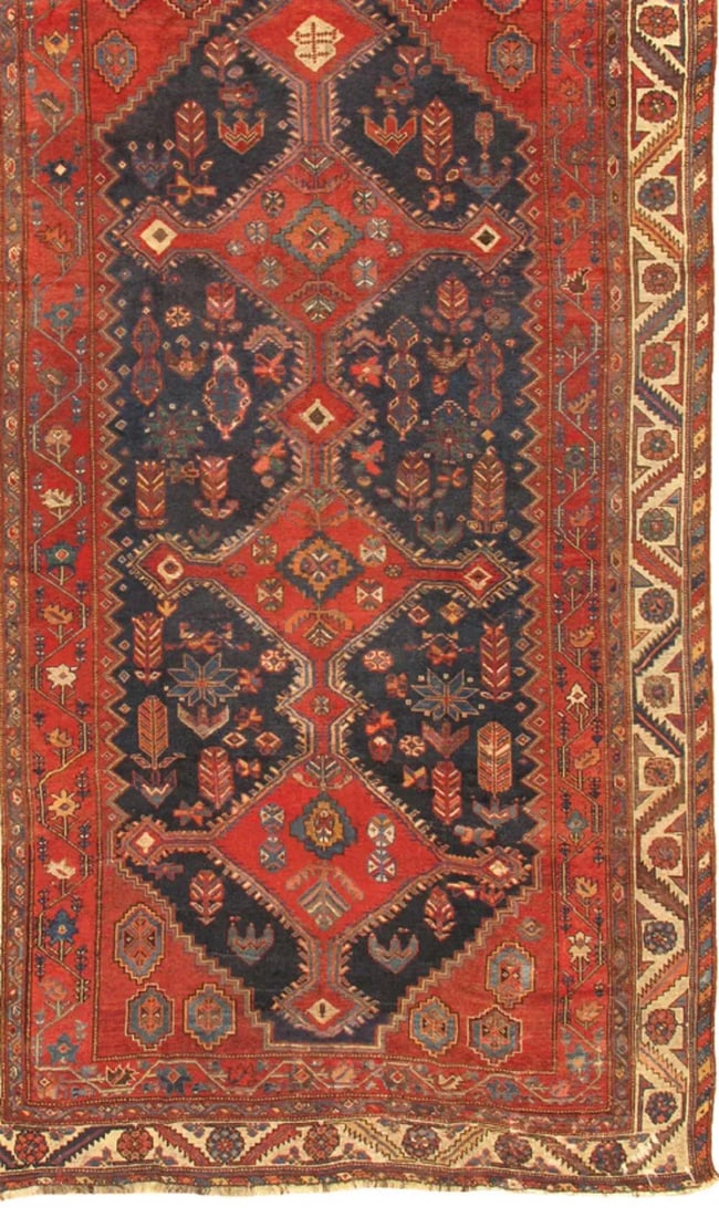 Antique Shiraz Rust/Ivory Rug, 6' 7" X 11' 3" - 2
