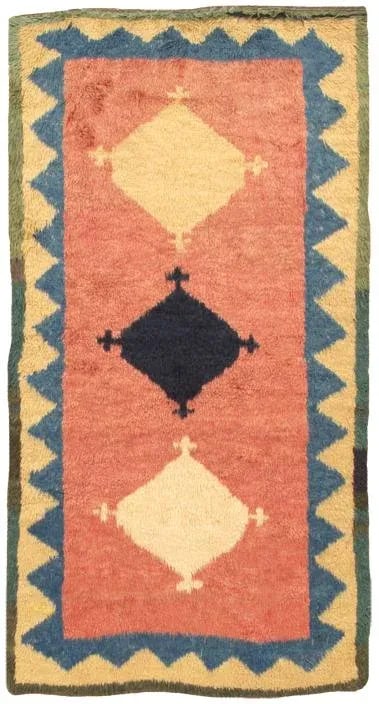 Antique Gabbeh Salmon/Beige Rug, 4' 1" X 7' 5" - 3