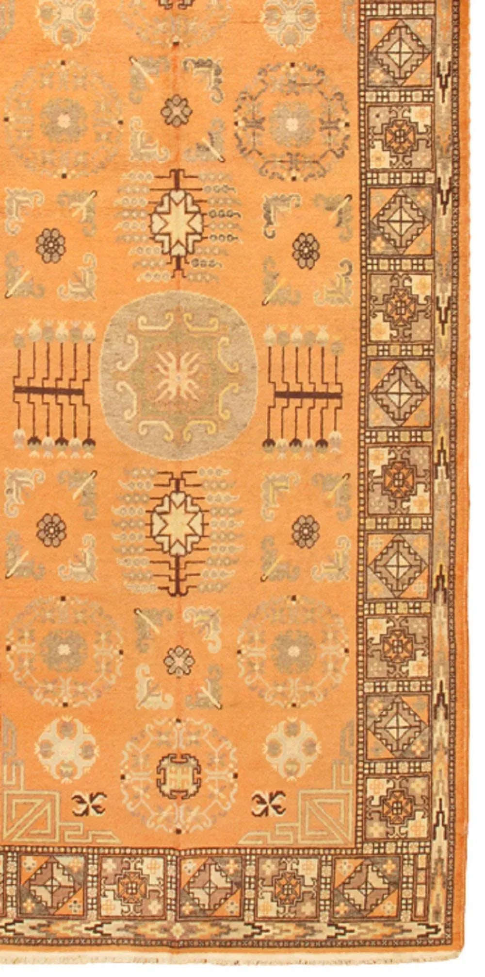 Antique Khotan Orange/Multi Rug, 4' 7" X 9' 3" - 2