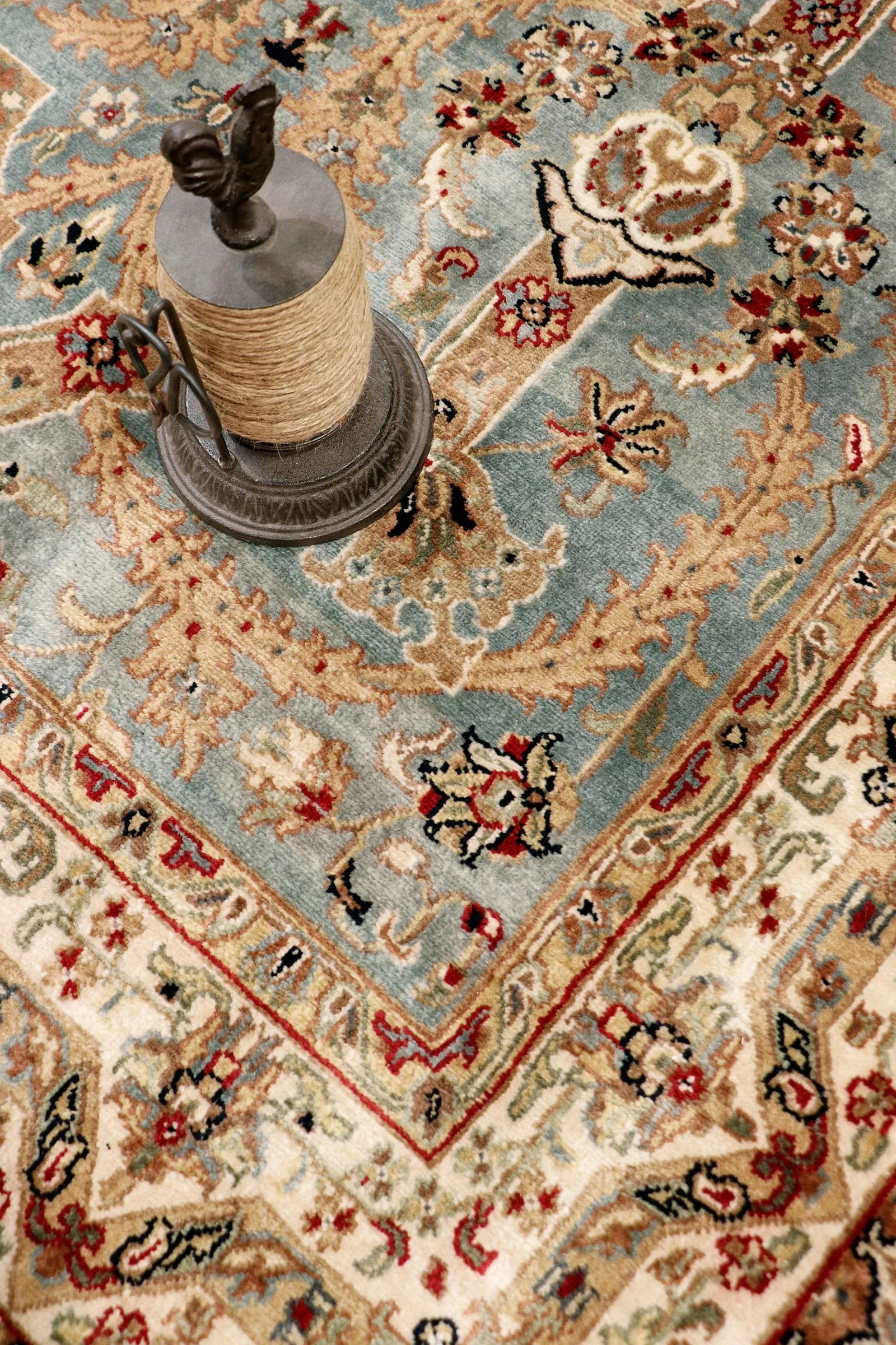 Pasargad Blue and Tan Home Tabriz Lamb's Wool Runner- 4' 2" X 29' 1" - 3