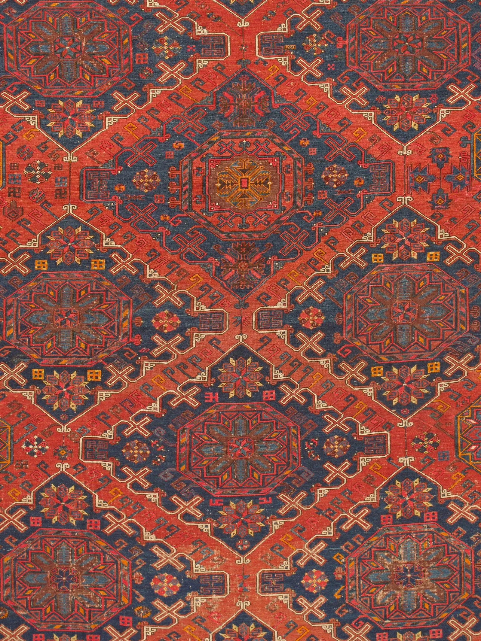 Antique Sumak Rust/Navy Rug, 10' 4" X 16' 4" - 2