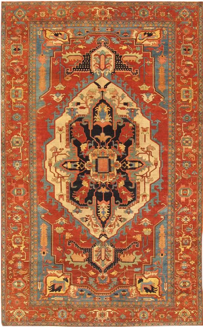Pasargad Home Serapi Lamb's Wool Area Rug- 9"²1"³ × 11"²11"³ (1 of 3)