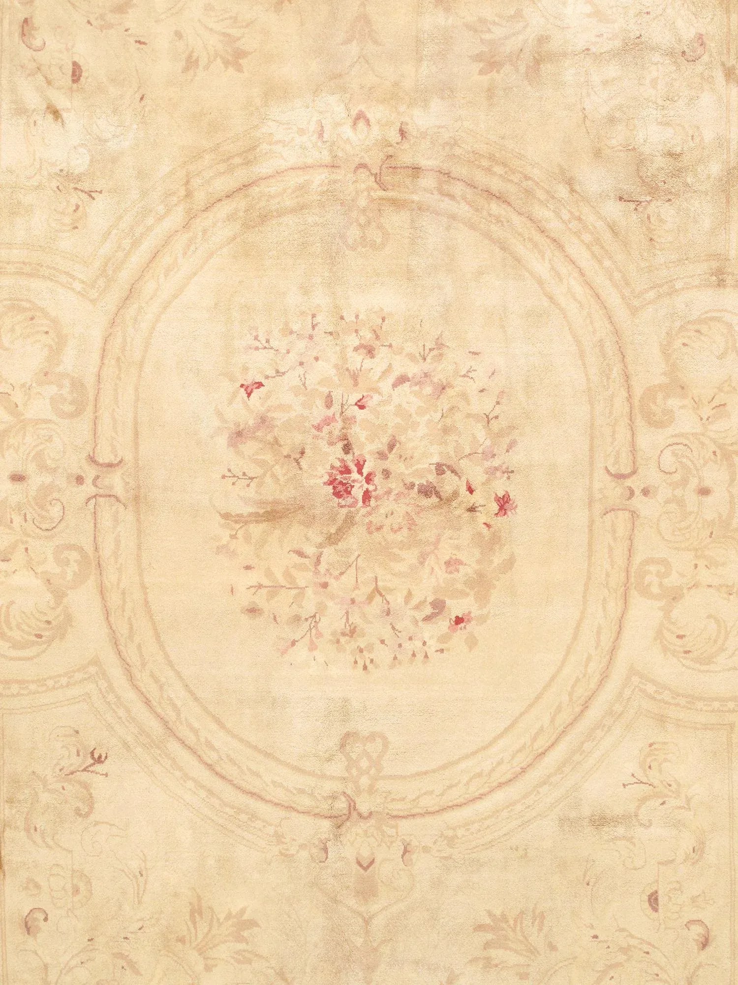 Gold and Beige Pasargad Home Savonnerie Wool Area Rug- 9' 6" X 13' 6" - 2