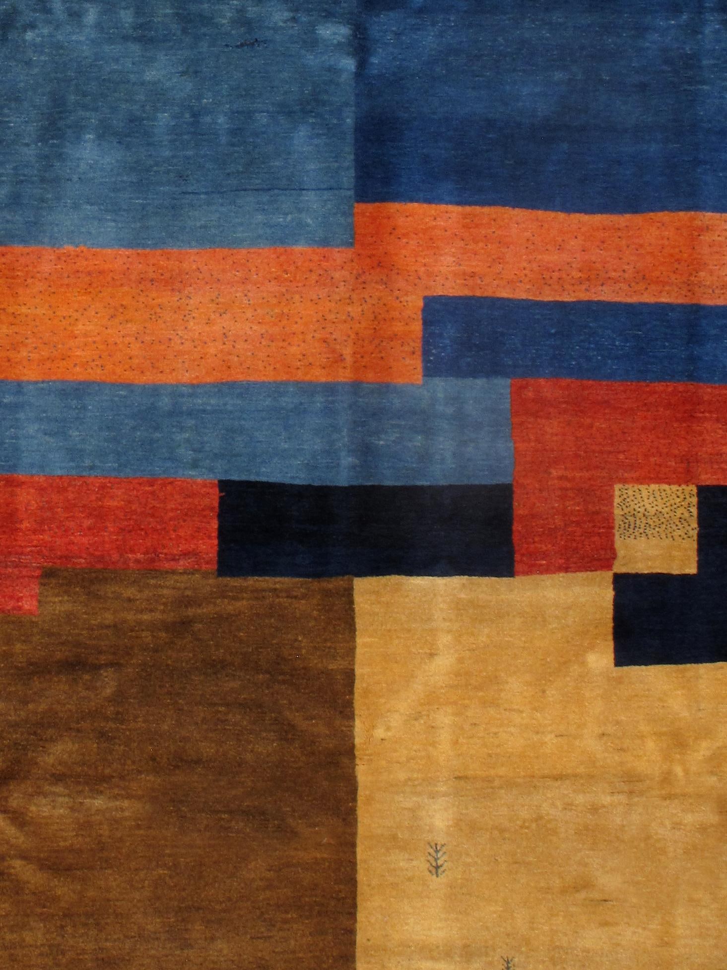 Gabbeh Wool Area Rug- 6' 8'' X 10' 1'' - 2