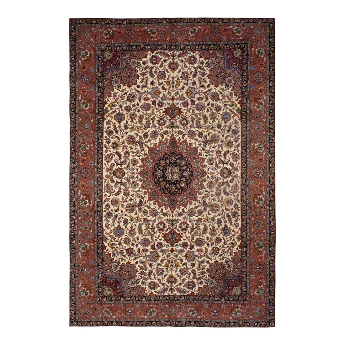 Baku Ivory/Brown Silk & Wool Area Rug, 6' 7'' X 9'10'': Elevate the sophistication of your living space with this exquisite hand-knotted area rug from the Baku collection. Crafted from premium silk and wool fibers, this rug boasts an intricate ivory and