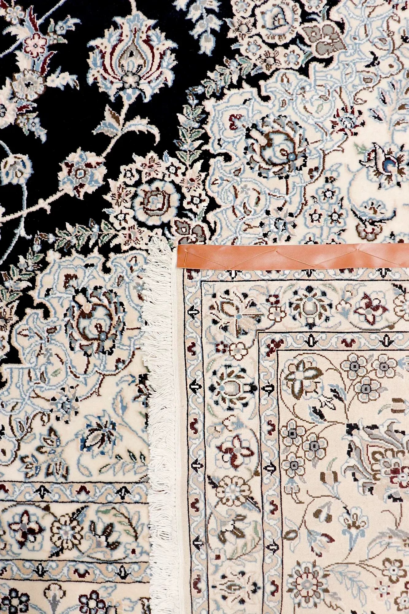 Pasargad Home Nain Navy Floral Area Rug - 9' 11" X 13' 1" - 4