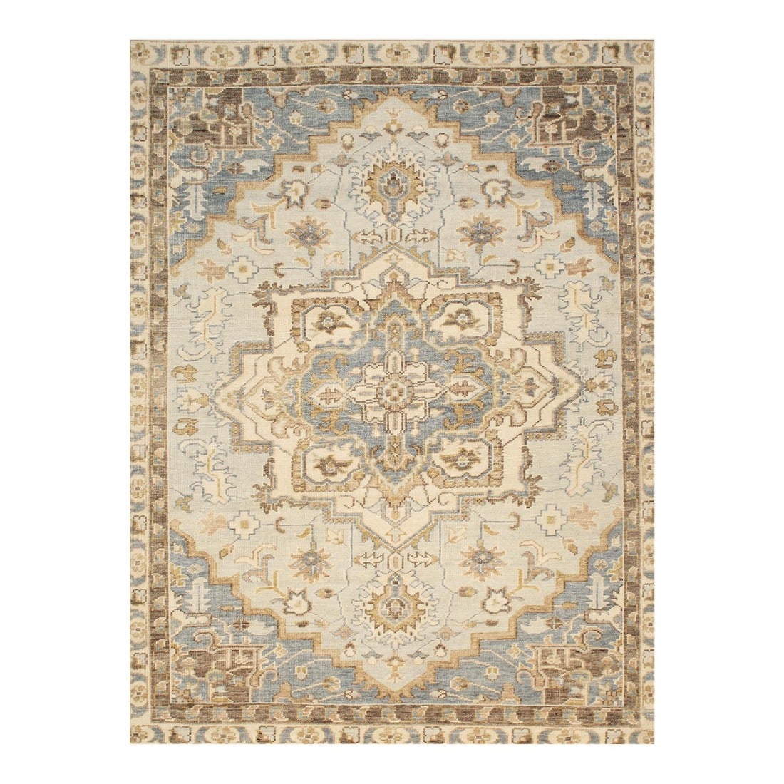 Pasargad Home Serapi L. Blue Wool Area Rug-7' 9'' X 10' 1'': Pasargad Home Serapi collection is a collection of traditional and medallion rugs with updated colors and styling. These rugs are hand knotted using the finest 100% wool. Each rug is finished with pat