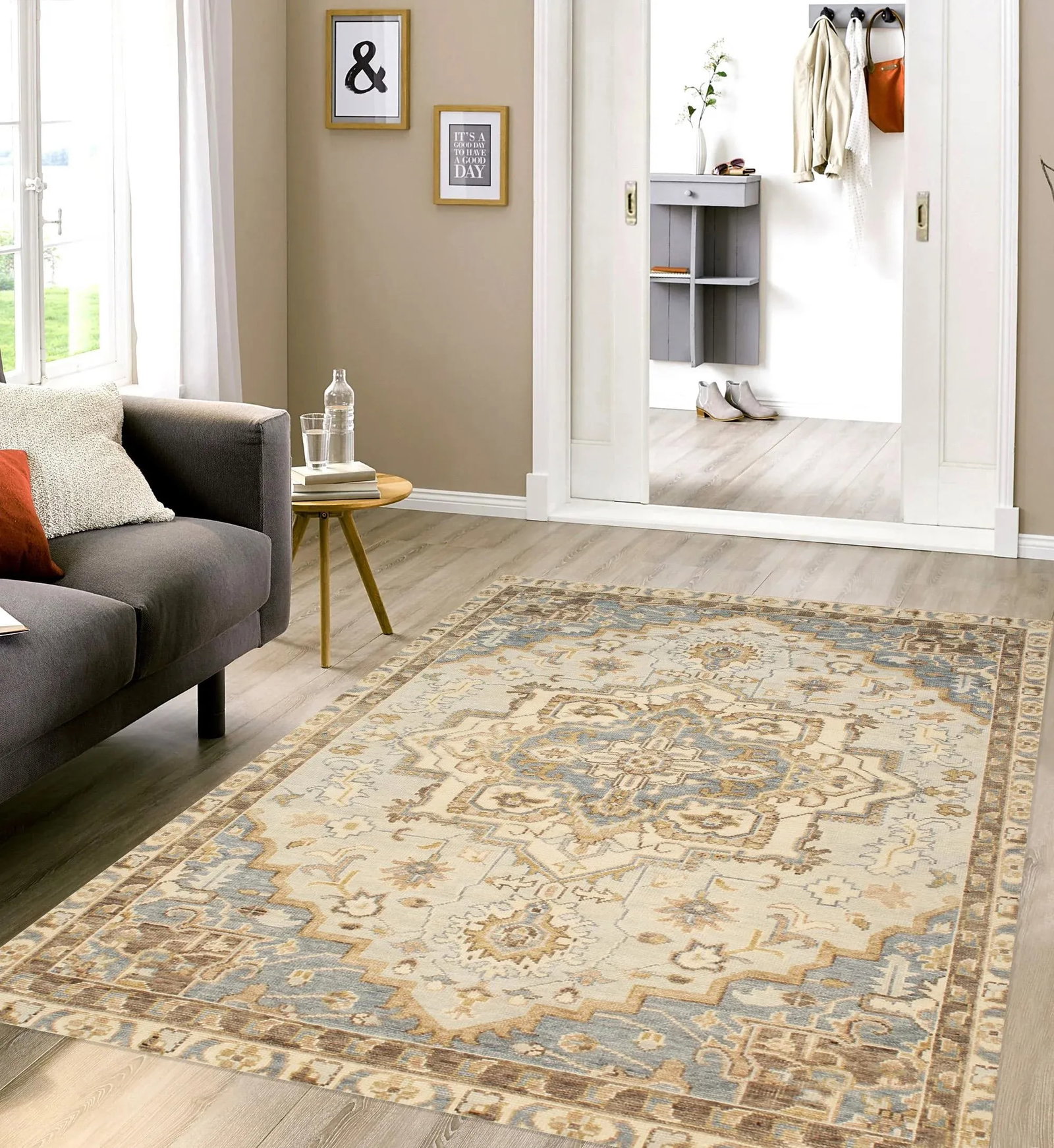 Pasargad Home Serapi L. Blue Wool Area Rug-7' 9'' X 10' 1'' - 5