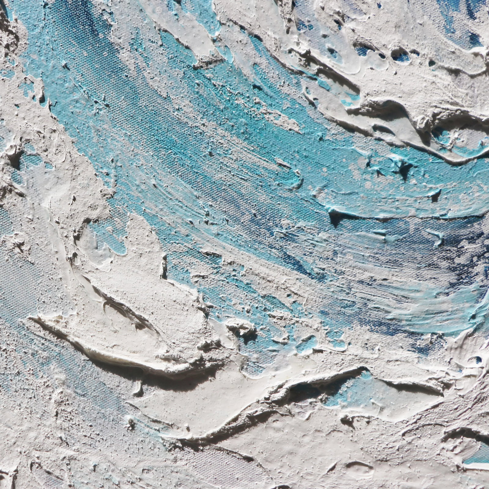 Pasargad Home Tidefall Hand-Painted Coastal Wave Oil Painting - 3