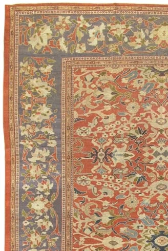 Antique Sultanabad Rust/Purple Rug, 10' 1" X 14' 7" - 2