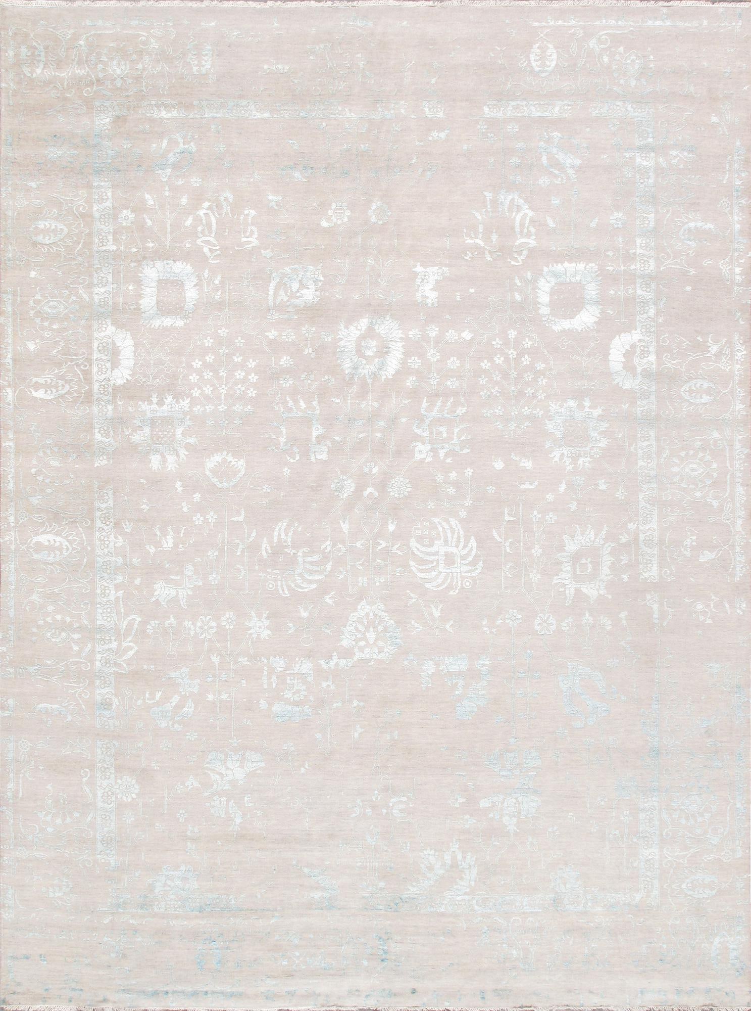 Pasargad Home Transitional Hand-Knotted Silk & Wool Area Rug - 8