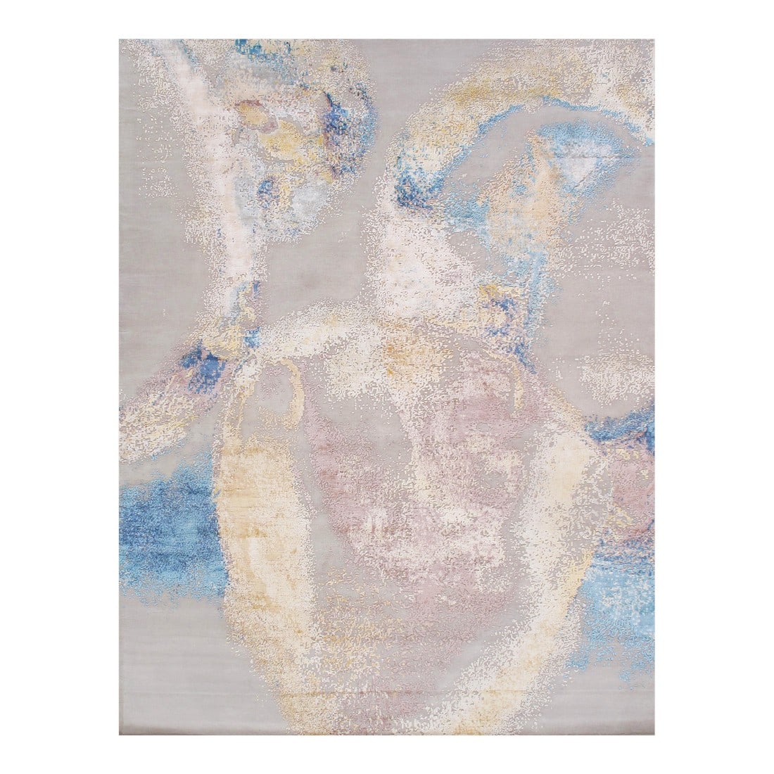 Pasargad Home Modern Abstract Ivory Area Rug, 9' 1'' X 12' 2'': Introduce modern sophistication to your home with Pasargad Home's Modern Collection Hand-Knotted Viscose Silk & Wool Area Rug. This rug features a contemporary abstract tan pattern that will add a spa