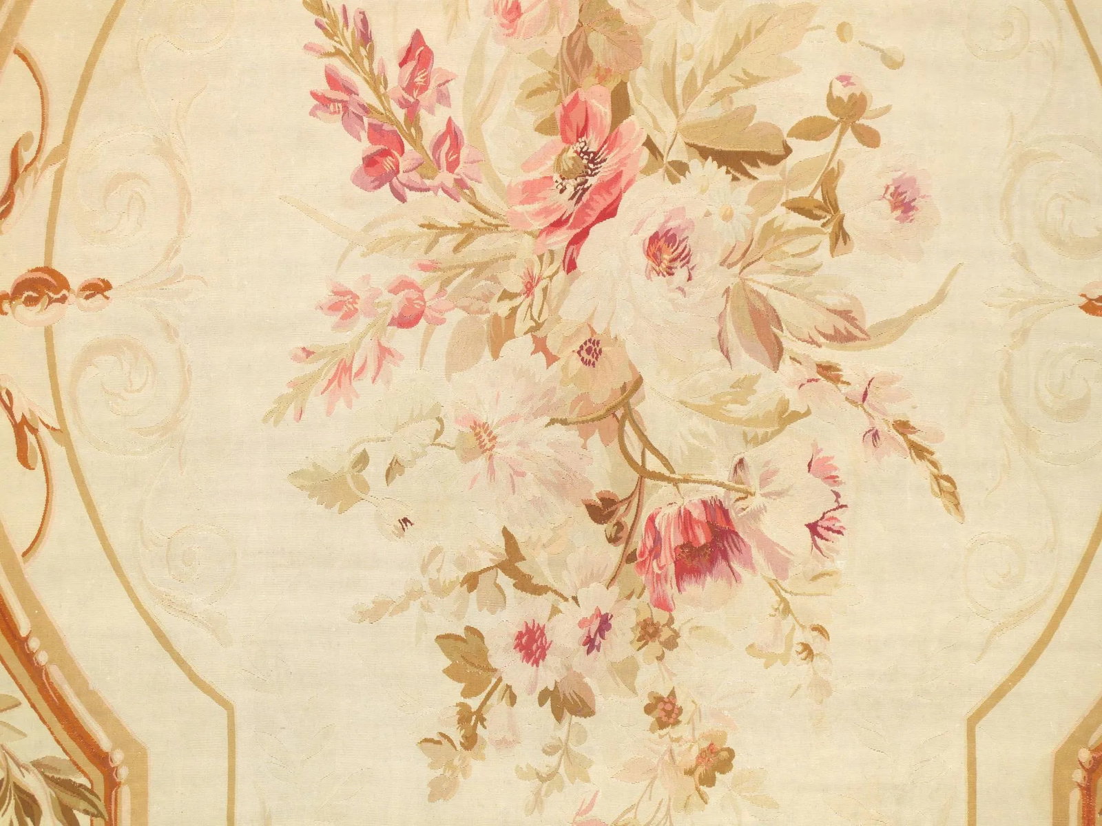 Antique Abusson Beige/Brown Rug, 11' 4" X 19' 0" - 2