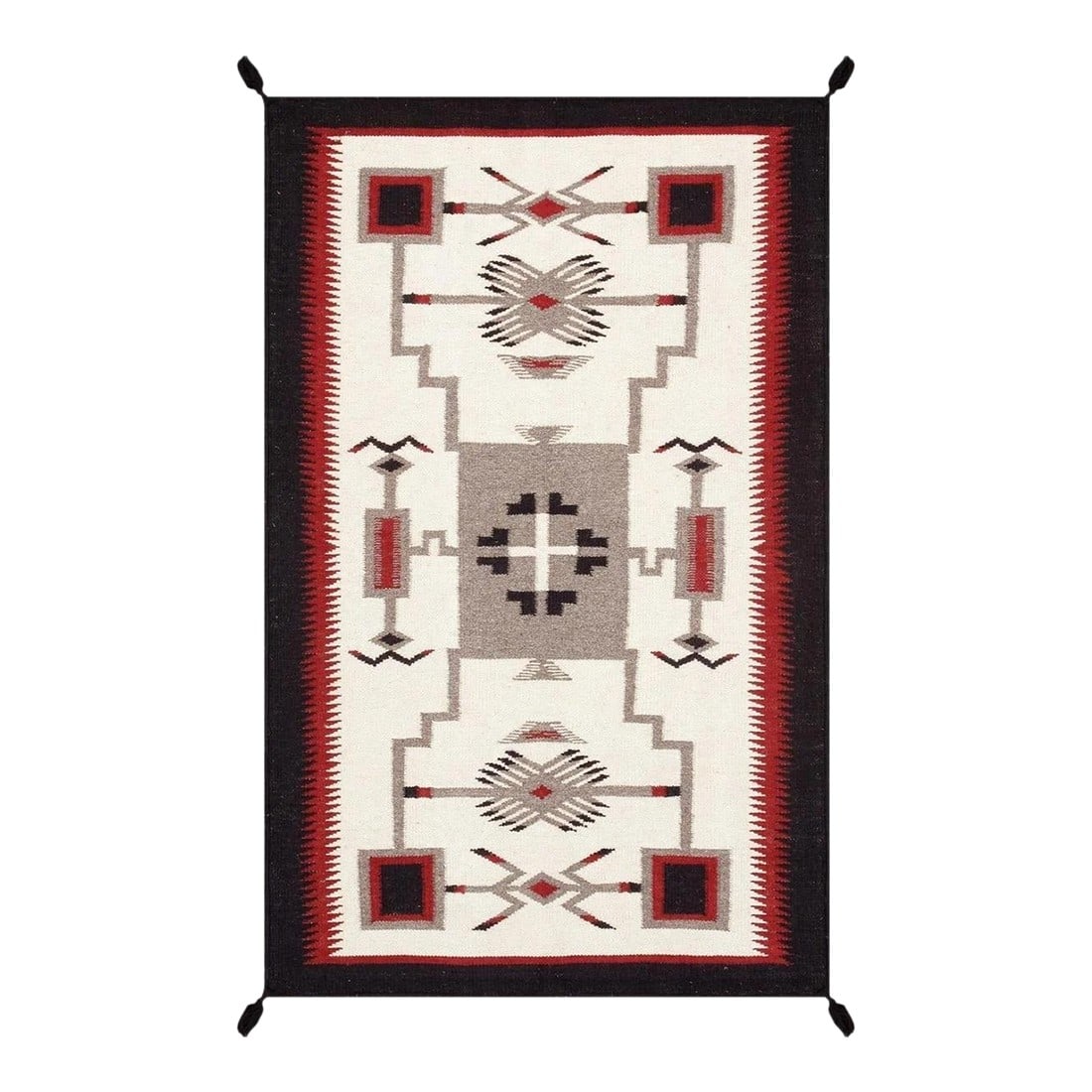 Tuscany Wool Ivory Area Rug, 3' 2'' X 5' 0'': Here is an intriguing and decidedly modern Tuscany style carpet - a style that was flatweave of top-quality wool in Afghanistan. This exciting and unique composition boasts a captivating geometric