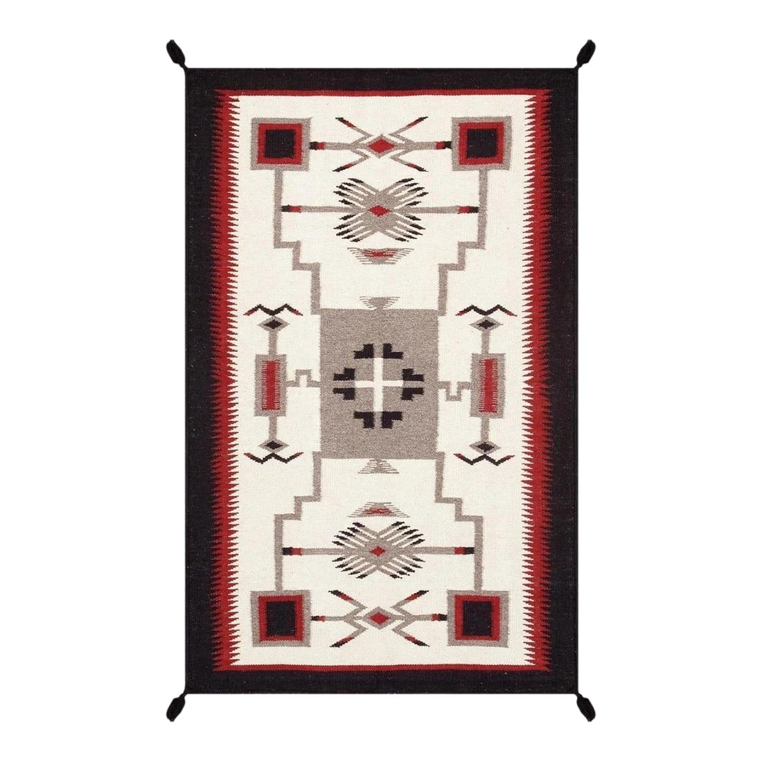 Tuscany Wool Ivory Area Rug, 5' 2'' X 6' 9'': Here is an intriguing and decidedly modern Tuscany style carpet - a style that was flatweave of top-quality wool in Afghanistan. This exciting and unique composition boasts a captivating geometric