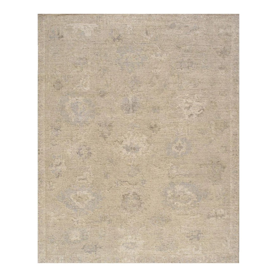 Oushak Wool Cream Area Rug, 8' 3'' X 9'11'': Meet Pasargad Home Oushak hand-knotted Rug, upholding a timeless, elegant style of design that has been the centerpiece of divine decor for generations, this exquisite rug will surely fashion an