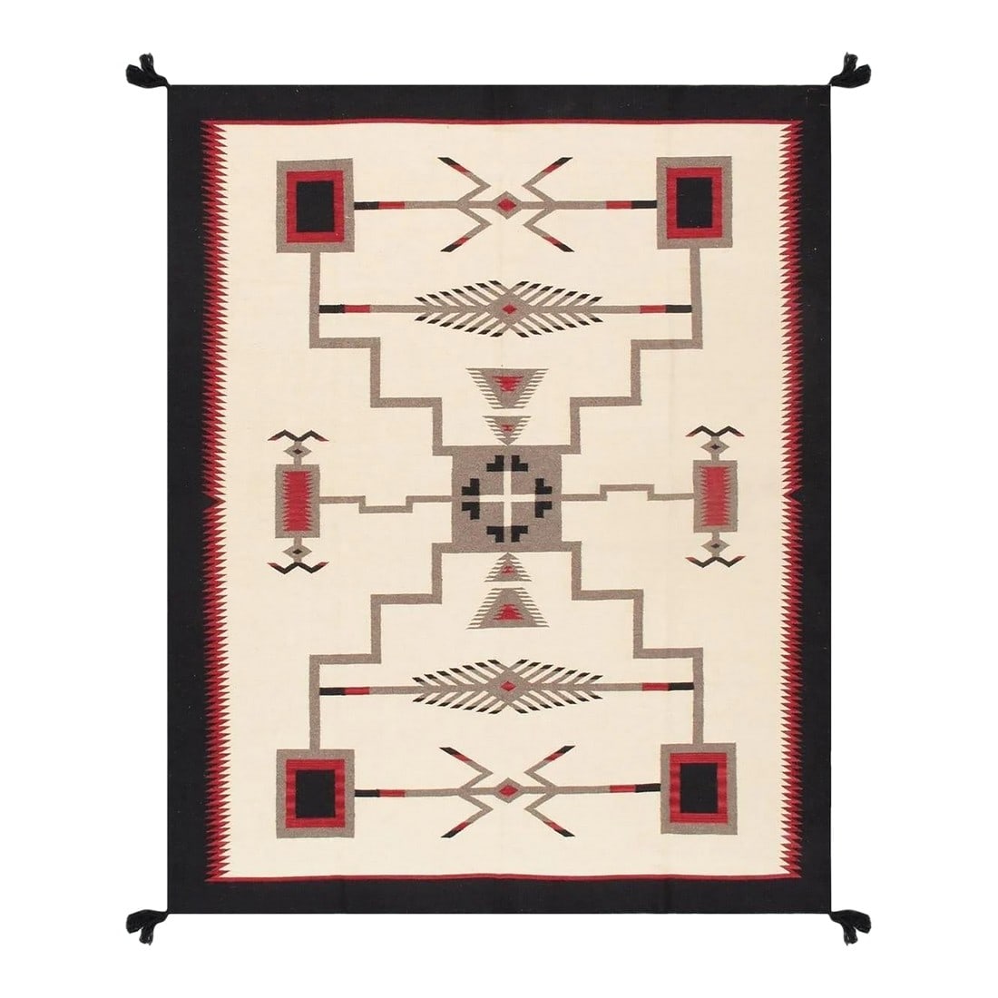 Tuscany Wool Ivory Area Rug, 6' 2'' X 8' 9'': Here is an intriguing and decidedly modern Tuscany style carpet - a style that was flatweave of top-quality wool in Afghanistan. This exciting and unique composition boasts a captivating geometric