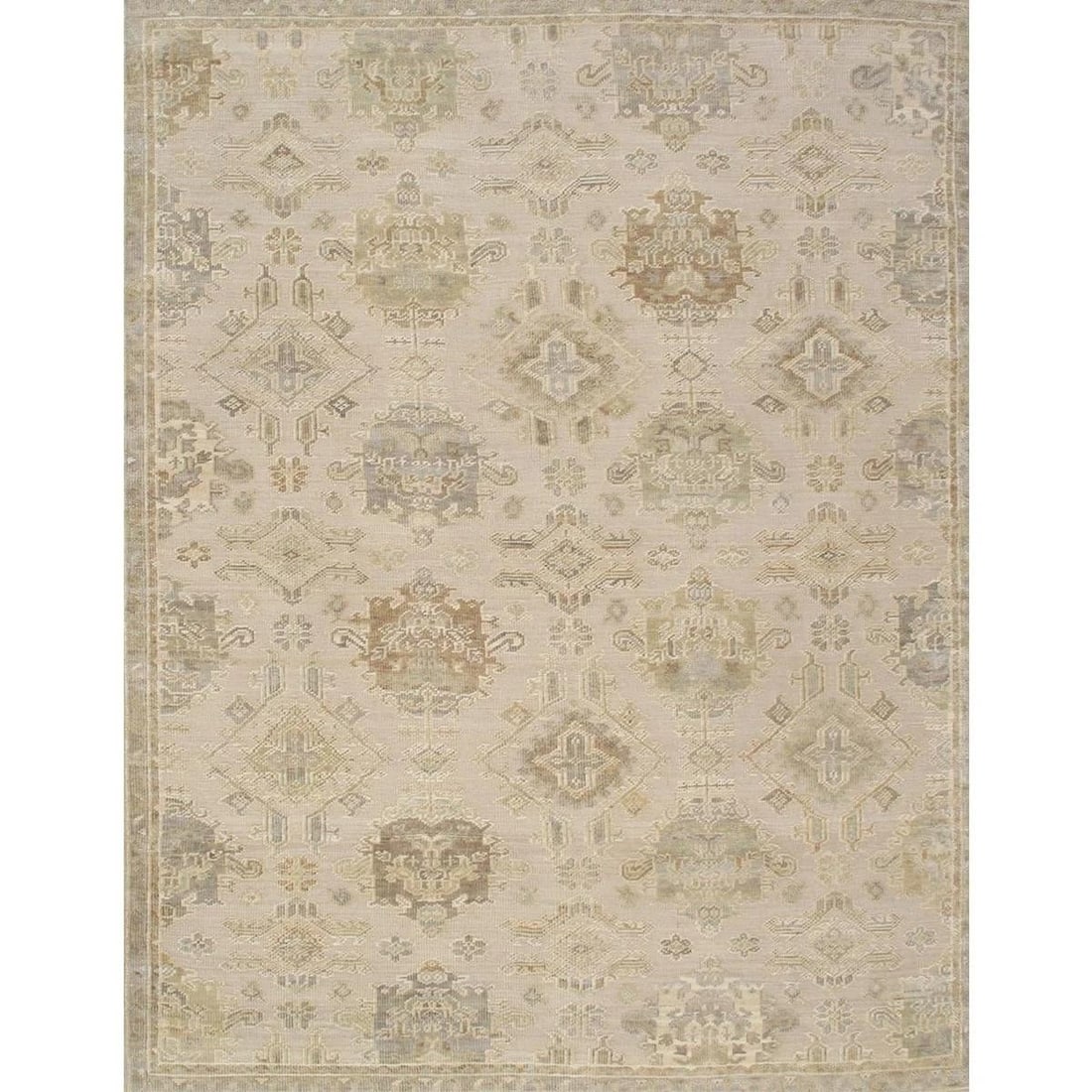 Oushak Wool Beige Area Rug, 9' 1'' X 11'11'' - 6
