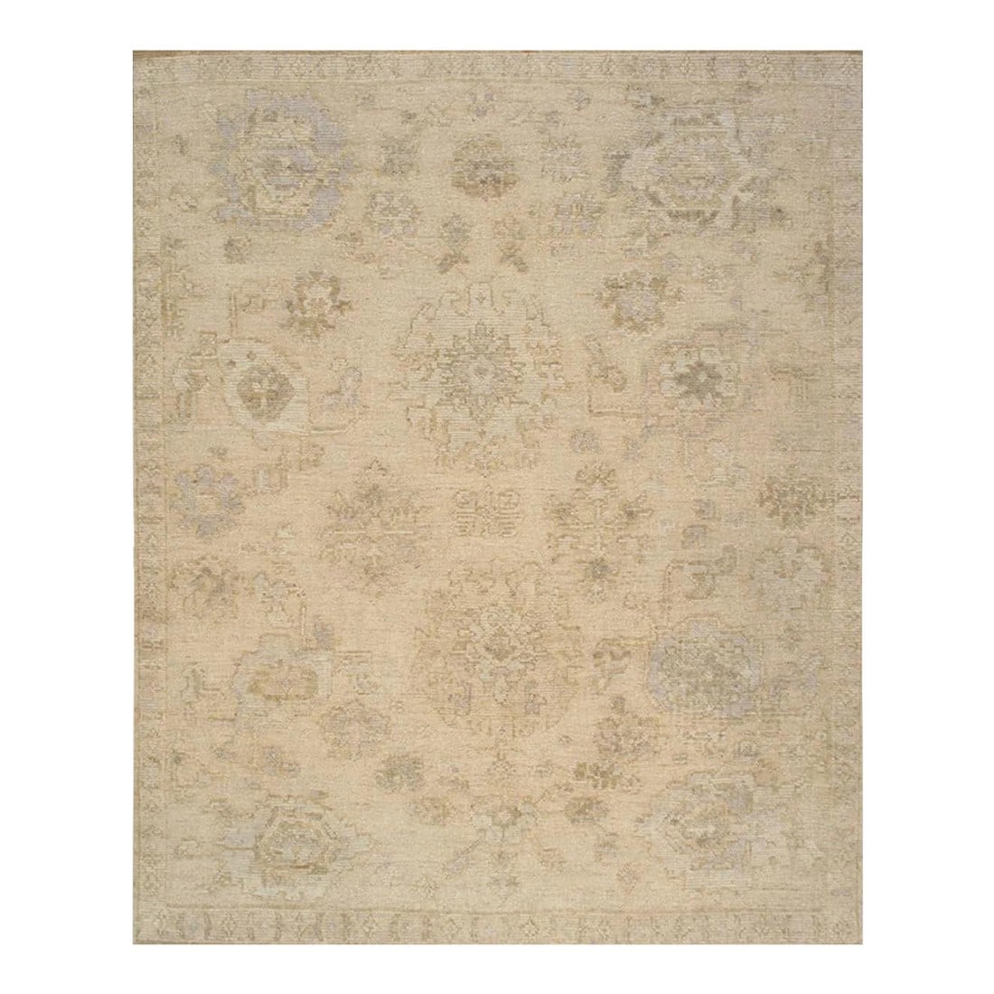 Oushak Wool Cream Area Rug, 8' 3'' X 10' 3'': Meet Pasargad Home Oushak hand-knotted Rug, upholding a timeless, elegant style of design that has been the centerpiece of divine decor for generations, this exquisite rug will surely fashion an
