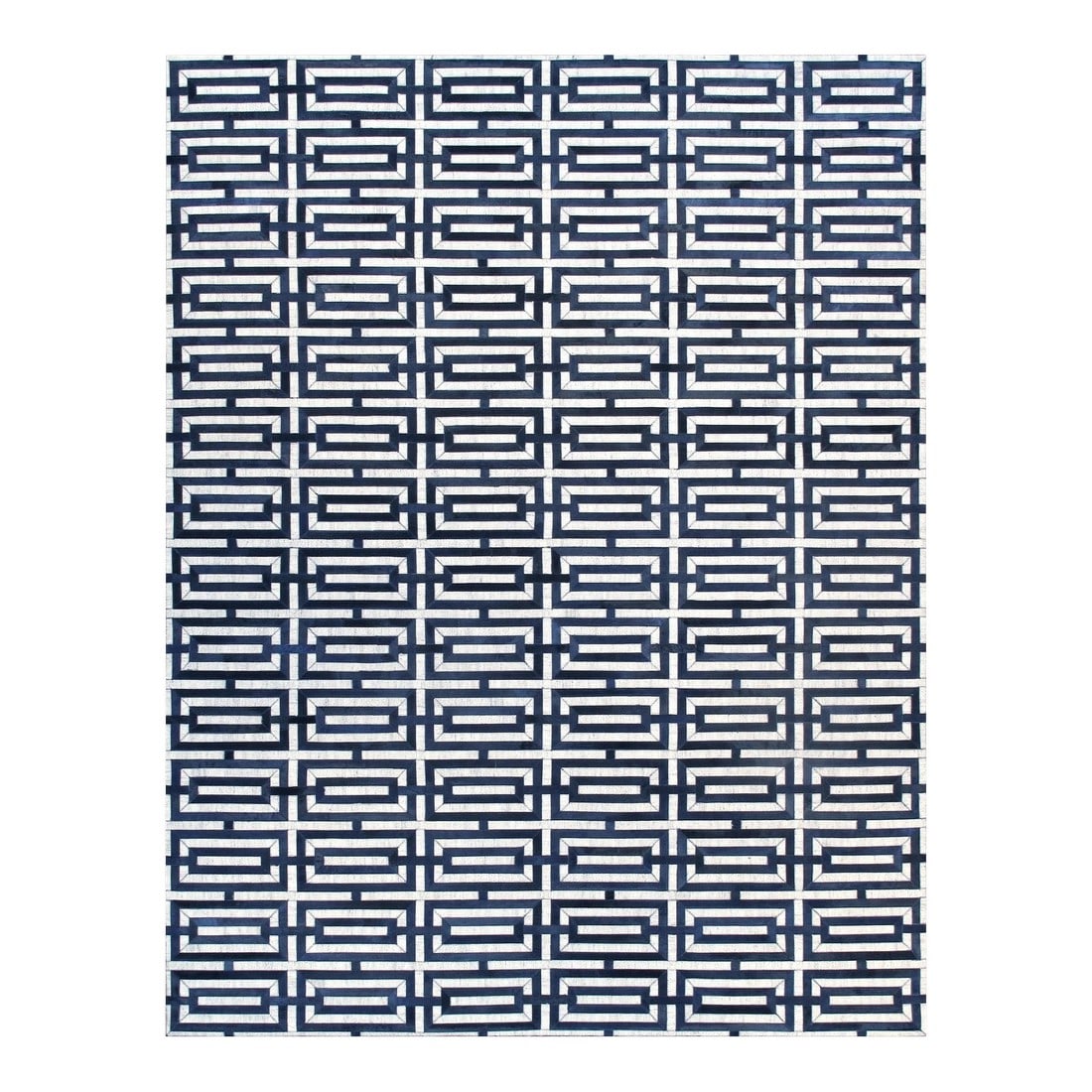 Galaxy Cowhide Silver Area Rug, 4' 0'' X 6' 0'': The Galaxy Collection provides a fresh take on classic geometric design. Hand-stitched by skilled artisans. These rugs are given a unique texture and subtle shifts in color with the use of cowhide. Th