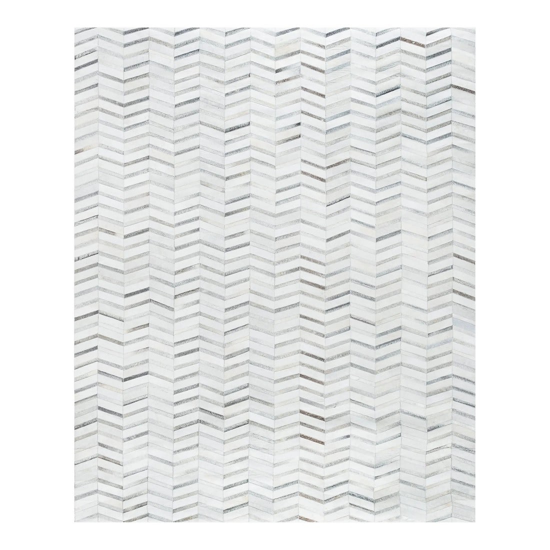 Galaxy Cowhide Silver Area Rug, 8' 0'' X 10' 0'': The Galaxy Collection provides a fresh take on classic geometric design. Hand-stitched by skilled artisans. These rugs are given a unique texture and subtle shifts in color with the use of cowhide. Th
