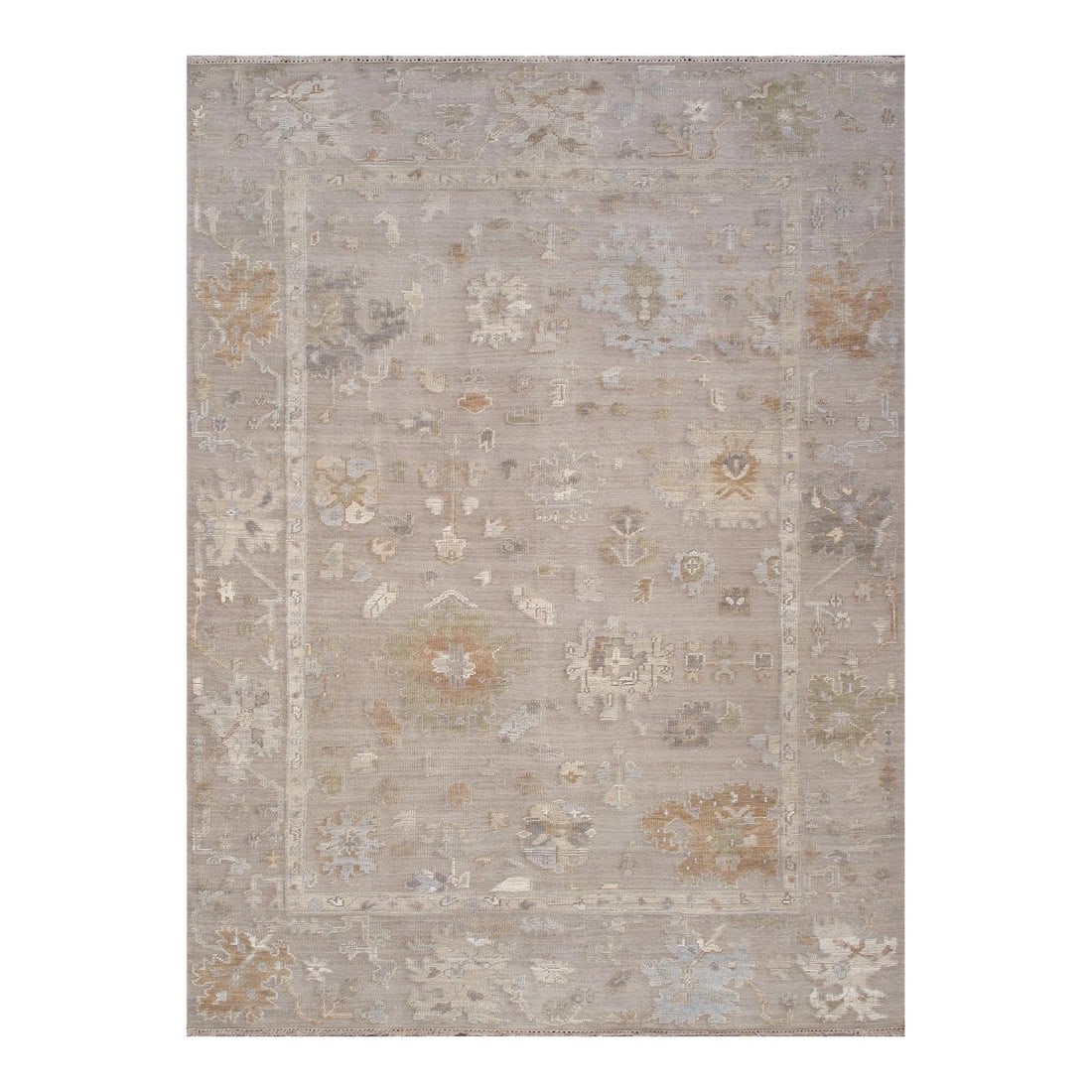 Oushak Wool Mocha Area Rug, 12' 3'' X 14'10'': Meet Pasargad Home Oushak Collection. Upholding a timeless, elegant style of design that has been the centerpiece of divine decor for generations, this exquisite rug will surely fashion an ideal