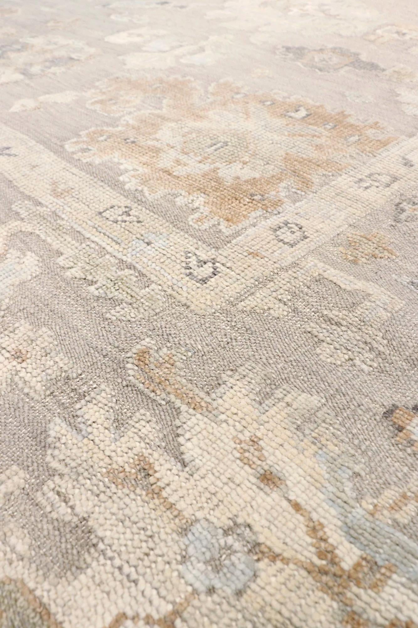 Oushak Wool Mocha Area Rug, 12' 3'' X 14'10'' - 3