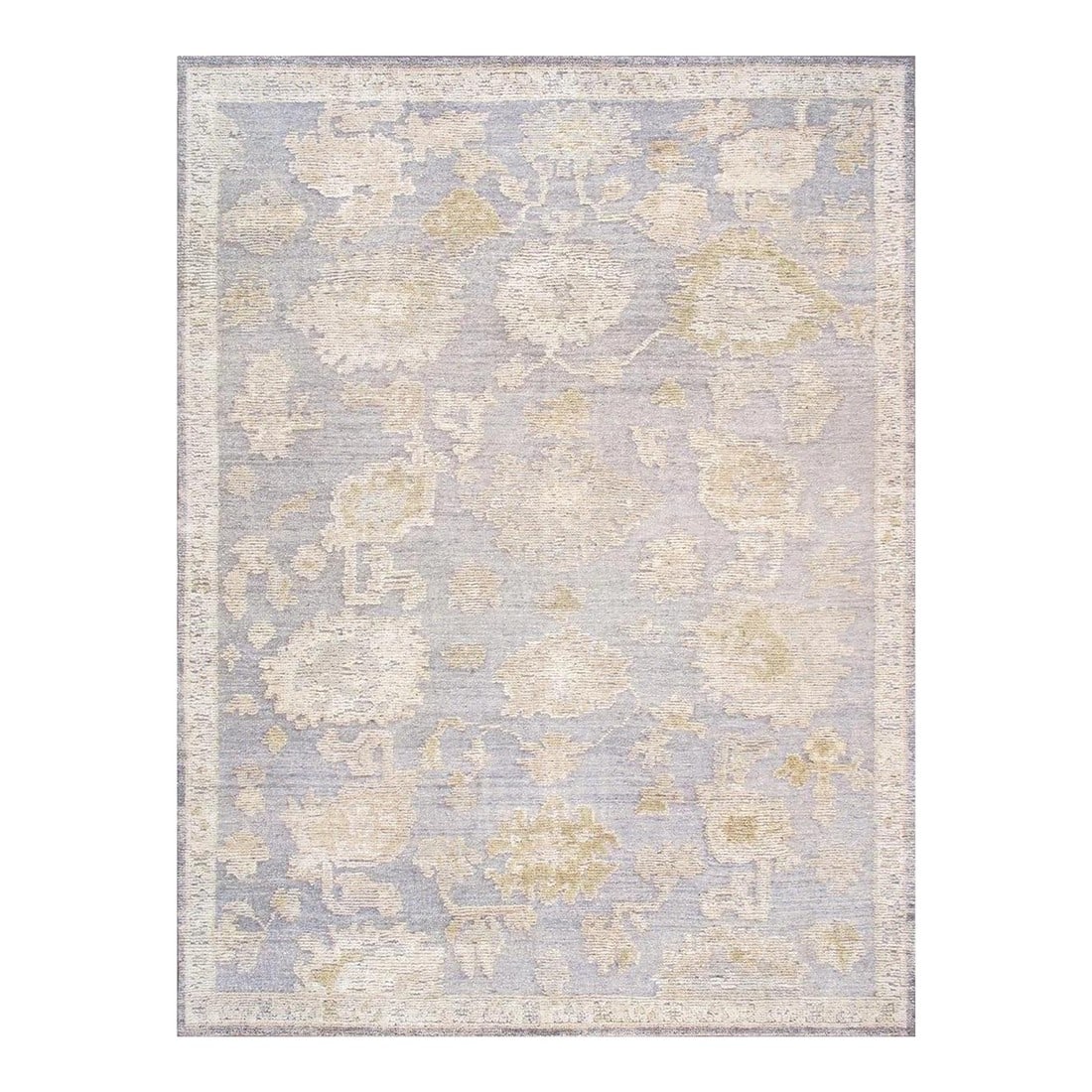 Oushak Wool Grey Area Rug, 9' 1'' X 10' 3'': Meet Pasargad Home Oushak hand-knotted Rug, upholding a timeless, elegant style of design that has been the centerpiece of divine decor for generations, this exquisite rug will surely fashion an