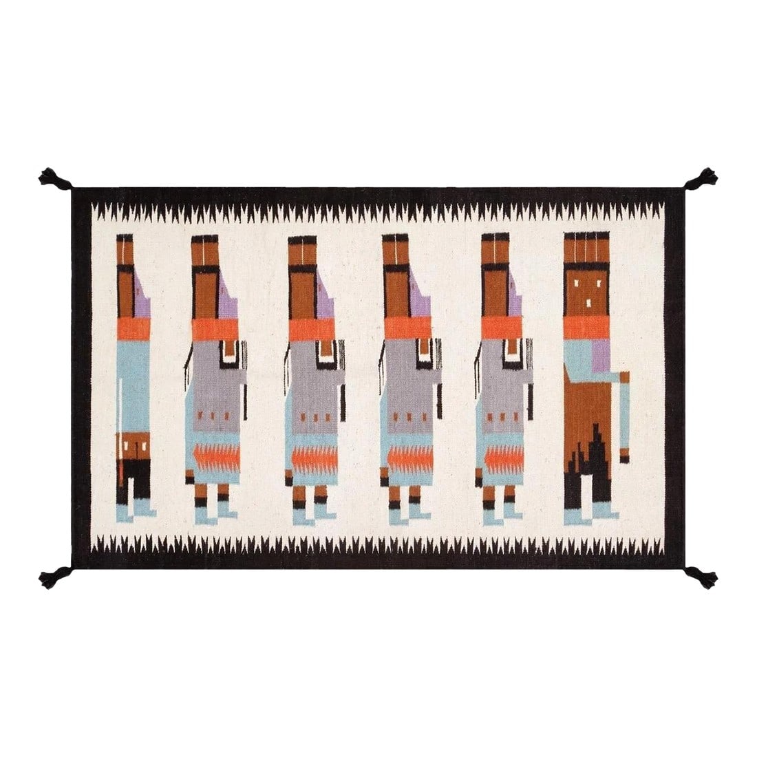 Tuscany Wool Ivory Area Rug, 3' 1'' X 5' 1'': Here is an intriguing and decidedly modern Tuscany style carpet - a style that was flatweave of top-quality wool in Afghanistan. This exciting and unique composition boasts a captivating geometric